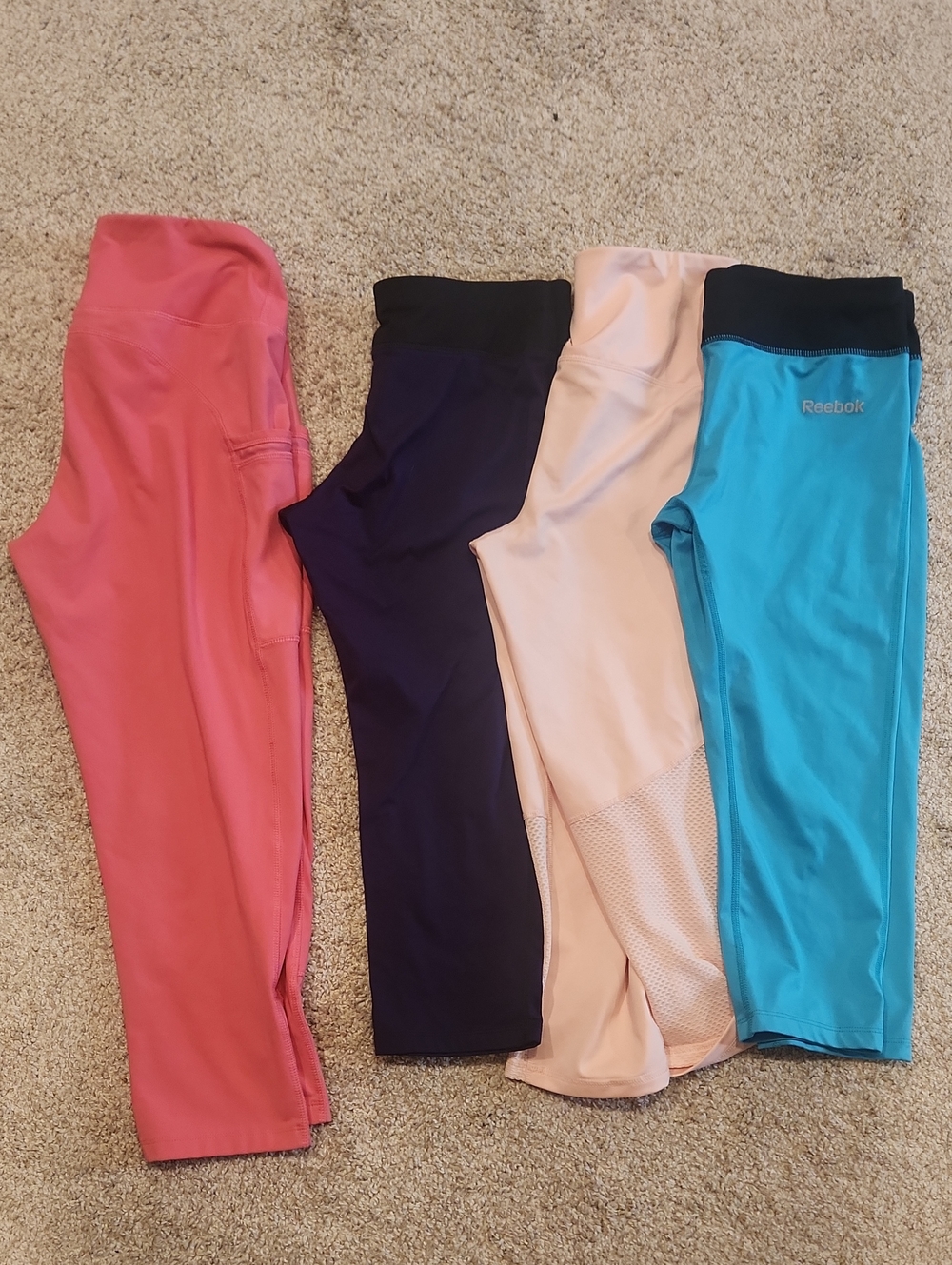 Women's Capri Leggings - Pink, Purple, Blush, Teal - Size M